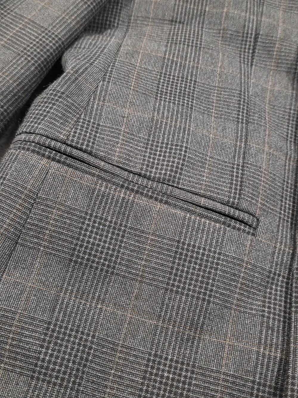 38S Men's Express Double Breasted Blazer Extra Slim Gray Tartan Plaid Sport Coat